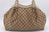 Authentic GUCCI Sukey Shoulder Tote Bag GG Canvas Leather 211944 Brown 0106E