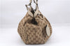 Authentic GUCCI Sukey Shoulder Tote Bag GG Canvas Leather 211944 Brown 0106E