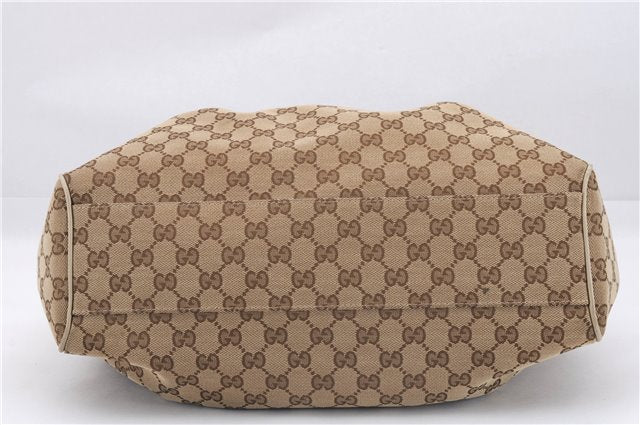Authentic GUCCI Sukey Shoulder Tote Bag GG Canvas Leather 211944 Brown 0106E