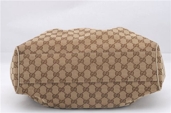Authentic GUCCI Sukey Shoulder Tote Bag GG Canvas Leather 211944 Brown 0106E