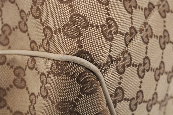 Authentic GUCCI Sukey Shoulder Tote Bag GG Canvas Leather 211944 Brown 0106E