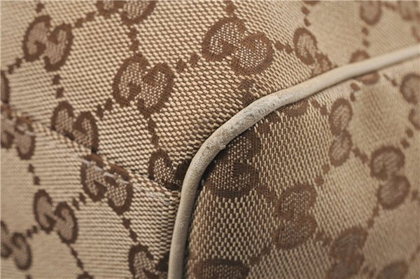 Authentic GUCCI Sukey Shoulder Tote Bag GG Canvas Leather 211944 Brown 0106E