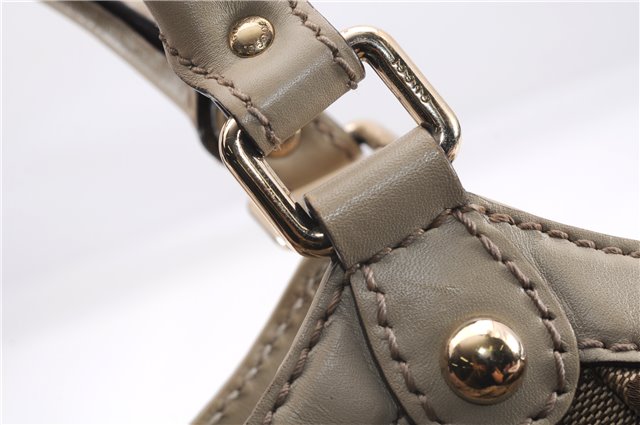 Authentic GUCCI Sukey Shoulder Tote Bag GG Canvas Leather 211944 Brown 0106E