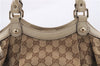 Authentic GUCCI Sukey Shoulder Tote Bag GG Canvas Leather 211944 Brown 0106E