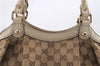 Authentic GUCCI Sukey Shoulder Tote Bag GG Canvas Leather 211944 Brown 0106E