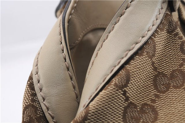 Authentic GUCCI Sukey Shoulder Tote Bag GG Canvas Leather 211944 Brown 0106E