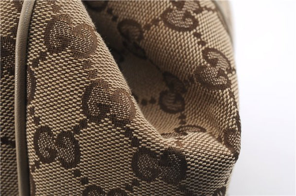 Authentic GUCCI Sukey Shoulder Tote Bag GG Canvas Leather 211944 Brown 0106E