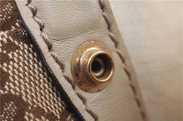 Authentic GUCCI Sukey Shoulder Tote Bag GG Canvas Leather 211944 Brown 0106E