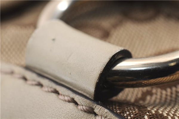 Authentic GUCCI Sukey Shoulder Tote Bag GG Canvas Leather 211944 Brown 0106E