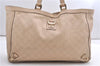 Authentic GUCCI Guccissima Abbey GG Shoulder Tote Bag Leather 141472 Beige 0108G