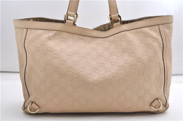 Authentic GUCCI Guccissima Abbey GG Shoulder Tote Bag Leather 141472 Beige 0108G