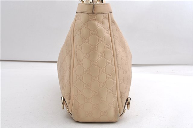 Authentic GUCCI Guccissima Abbey GG Shoulder Tote Bag Leather 141472 Beige 0108G