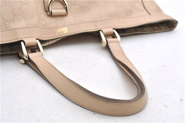 Authentic GUCCI Guccissima Abbey GG Shoulder Tote Bag Leather 141472 Beige 0108G