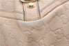 Authentic GUCCI Guccissima Abbey GG Shoulder Tote Bag Leather 141472 Beige 0108G