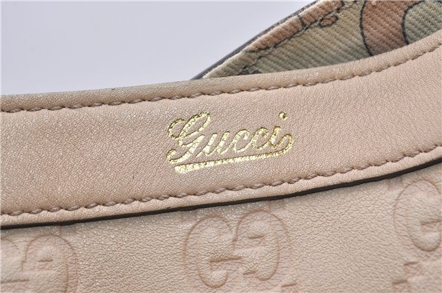 Authentic GUCCI Guccissima Abbey GG Shoulder Tote Bag Leather 141472 Beige 0108G