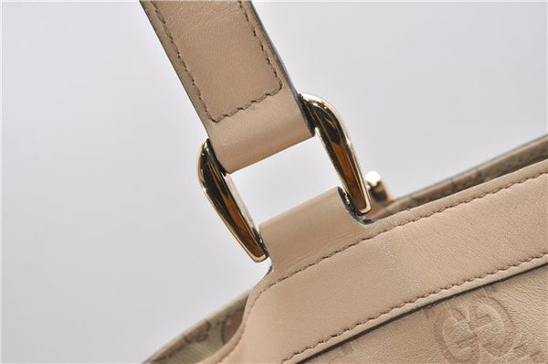 Authentic GUCCI Guccissima Abbey GG Shoulder Tote Bag Leather 141472 Beige 0108G