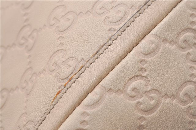 Authentic GUCCI Guccissima Abbey GG Shoulder Tote Bag Leather 141472 Beige 0108G