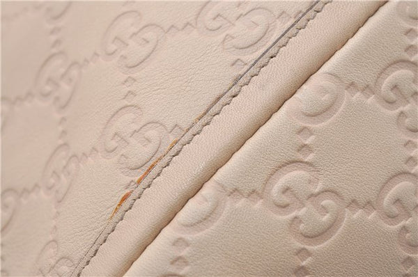 Authentic GUCCI Guccissima Abbey GG Shoulder Tote Bag Leather 141472 Beige 0108G