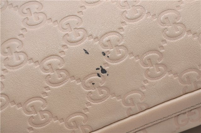 Authentic GUCCI Guccissima Abbey GG Shoulder Tote Bag Leather 141472 Beige 0108G