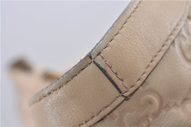 Authentic GUCCI Guccissima Abbey GG Shoulder Tote Bag Leather 141472 Beige 0108G