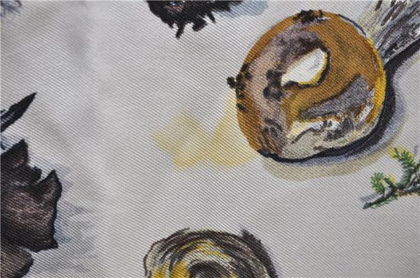 Authentic HERMES Carre 90 Scarf "Champignon" Silk Green 0109D