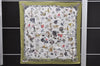 Authentic HERMES Carre 90 Scarf "Champignon" Silk Green 0109D