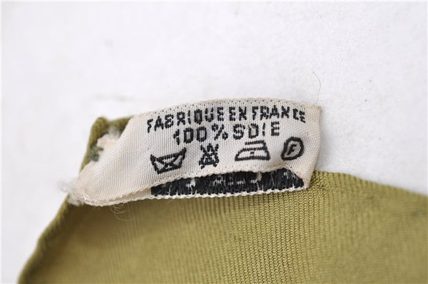 Authentic HERMES Carre 90 Scarf "Champignon" Silk Green 0109D