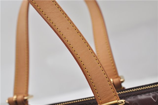 Auth Louis Vuitton Vernis Rose Wood Avenue Shoulder Bag Wine Red M93510 LV 0109E