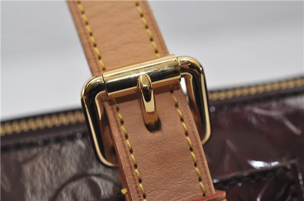 Auth Louis Vuitton Vernis Rose Wood Avenue Shoulder Bag Wine Red M93510 LV 0109E