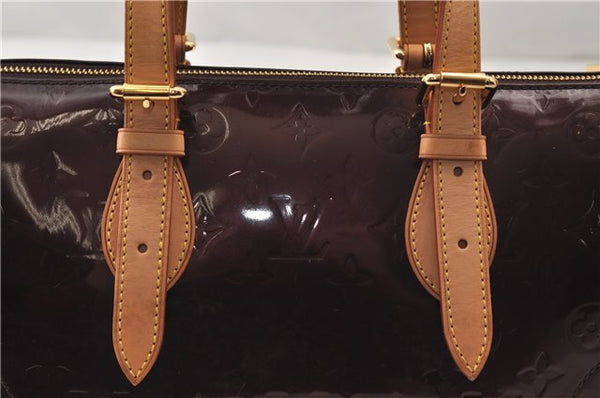 Auth Louis Vuitton Vernis Rose Wood Avenue Shoulder Bag Wine Red M93510 LV 0109E