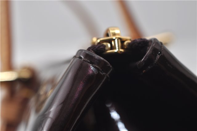 Auth Louis Vuitton Vernis Rose Wood Avenue Shoulder Bag Wine Red M93510 LV 0109E