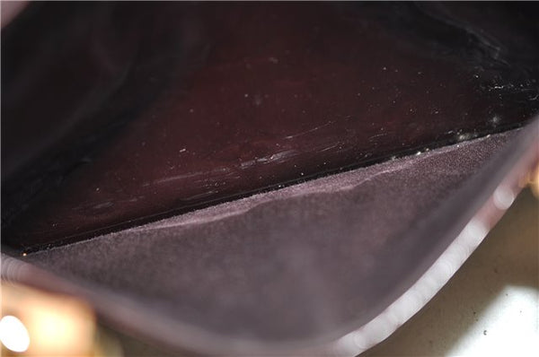 Auth Louis Vuitton Vernis Rose Wood Avenue Shoulder Bag Wine Red M93510 LV 0109E