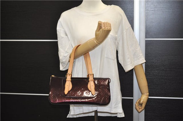 Auth Louis Vuitton Vernis Rose Wood Avenue Shoulder Bag Wine Red M93510 LV 0109E