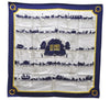 Authentic HERMES Carre 90 Scarf "LES PONTS DE PARIS" Silk Navy 0110D