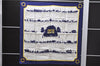 Authentic HERMES Carre 90 Scarf "LES PONTS DE PARIS" Silk Navy 0110D