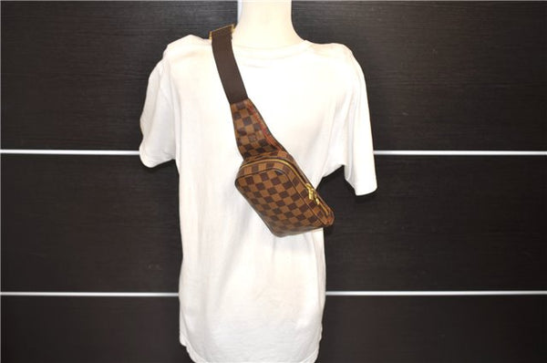 Authentic Louis Vuitton Damier Geronimos Waist Body Bag Purse N51994 LV 0110E