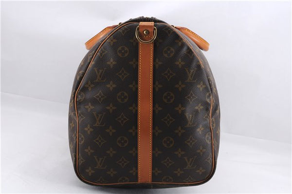 Auth Louis Vuitton Monogram Keepall Bandouliere 55 Boston Bag M41414 LV 0111E