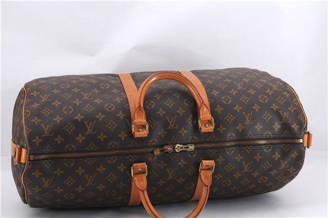 Auth Louis Vuitton Monogram Keepall Bandouliere 55 Boston Bag M41414 LV 0111E