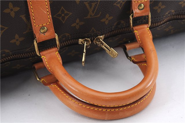 Auth Louis Vuitton Monogram Keepall Bandouliere 55 Boston Bag M41414 LV 0111E