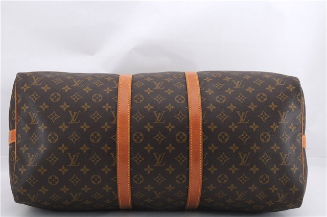 Auth Louis Vuitton Monogram Keepall Bandouliere 55 Boston Bag M41414 LV 0111E