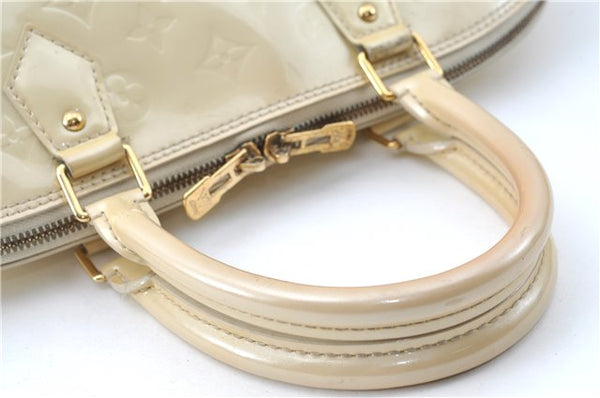 Authentic Louis Vuitton Vernis Alma GM Hand Bag Beige M91450 LV 0113C