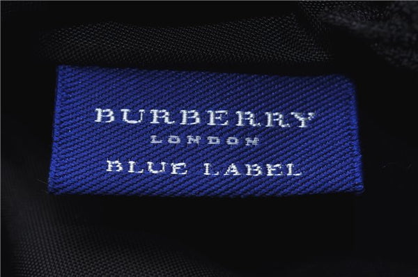 Authentic BURBERRY BLUE LABEL Check Shoulder Tote Bag Nylon Leather Red 0113D