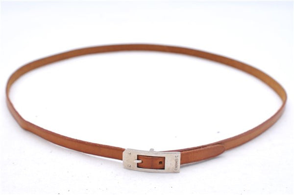 Authentic HERMES Bracelet Accessories Leather Beige Silver 0113E