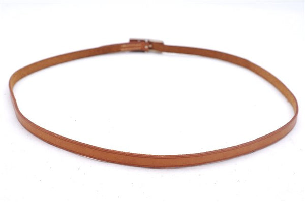 Authentic HERMES Bracelet Accessories Leather Beige Silver 0113E