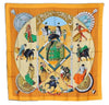 Authentic HERMES Carre 90 Scarf "PLAZA DE TOROS" Silk Orange 0113F