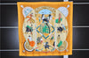 Authentic HERMES Carre 90 Scarf "PLAZA DE TOROS" Silk Orange 0113F