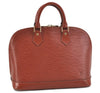 Authentic Louis Vuitton Epi Alma PM Hand Bag Brown M52143 LV 0114D