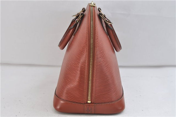 Authentic Louis Vuitton Epi Alma PM Hand Bag Brown M52143 LV 0114D