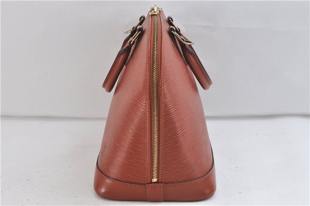 Authentic Louis Vuitton Epi Alma PM Hand Bag Brown M52143 LV 0114D