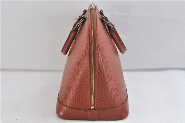 Authentic Louis Vuitton Epi Alma PM Hand Bag Brown M52143 LV 0114D